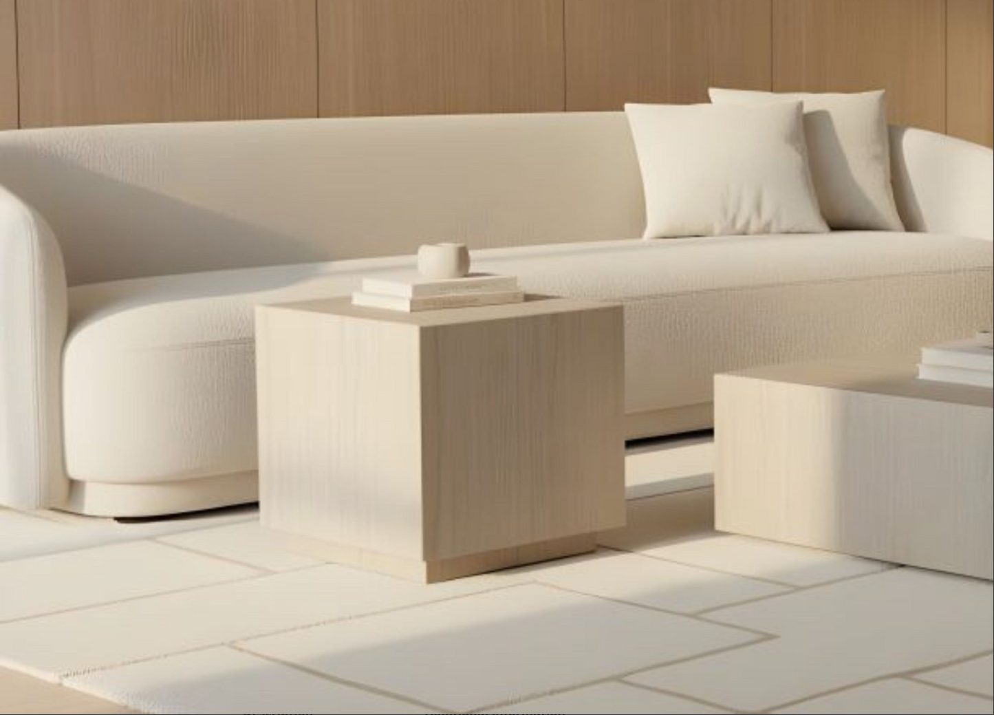 Iris Beige Travertine Marble Side Table