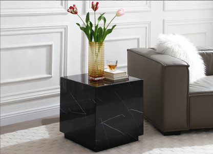 Iris Black Marble Side Table