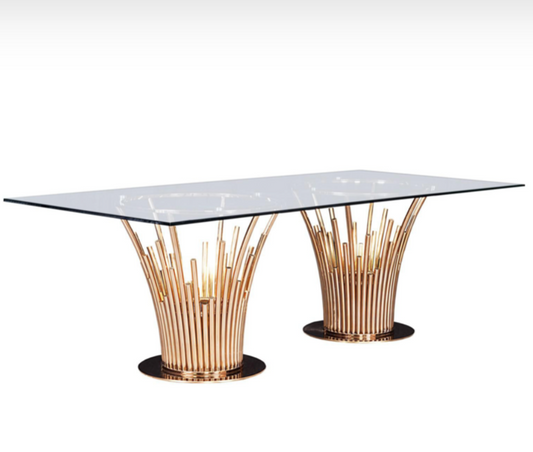 Maurice Rectangular Glass Dining Table