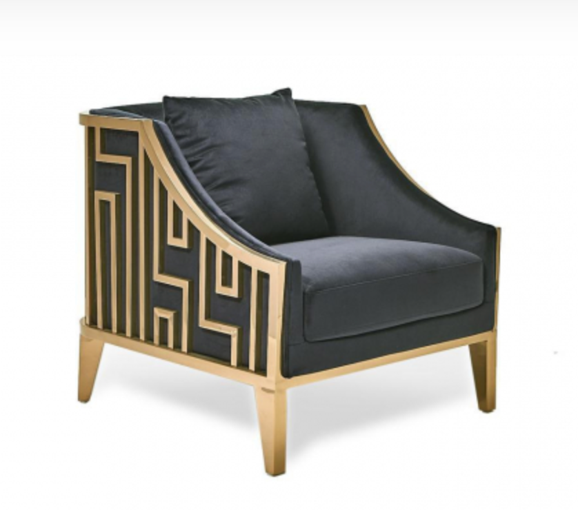 Adrian Titanium Gold Chair