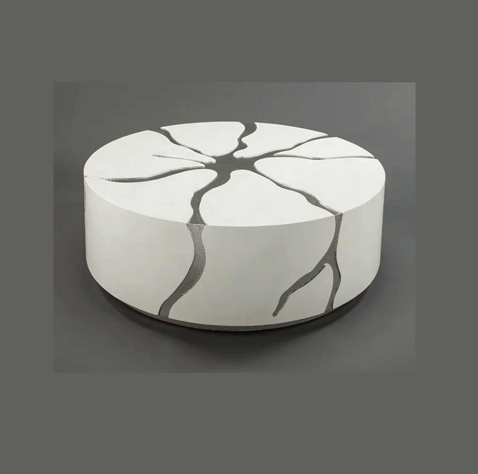 White & Silver Coffee Table