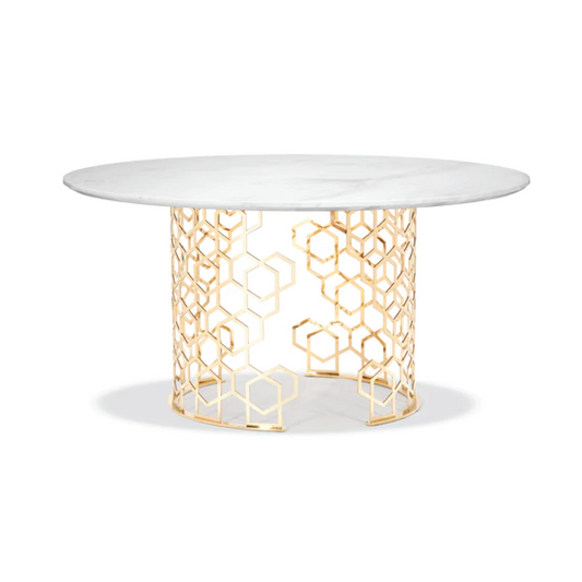 Diamond Prism Marble Top Dining Table