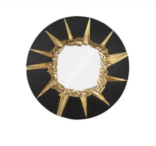 Black & Gold Circle Mirror