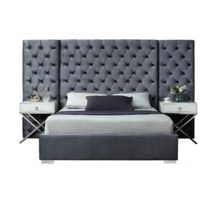 Veranda panel velvet king bed