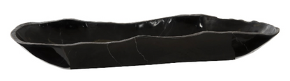 Aragonite Canoe Bowl, Black Small