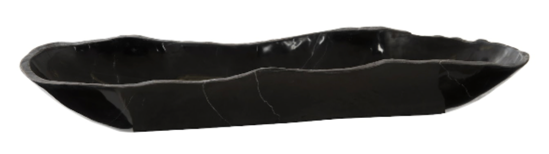 Aragonite Canoe Bowl Black, Medium