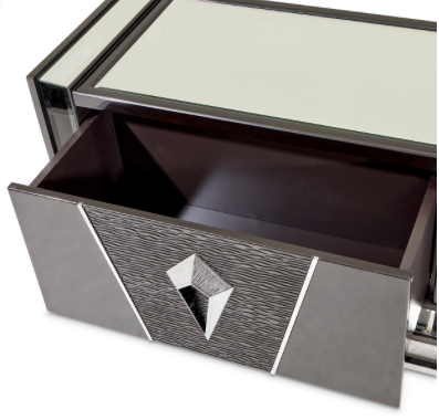 Glossy Charcoal Sand Media Cabinet