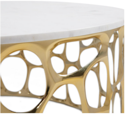 Mario Gold Coffee Table With Marble Top