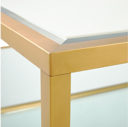Square Brushed Gold End Table