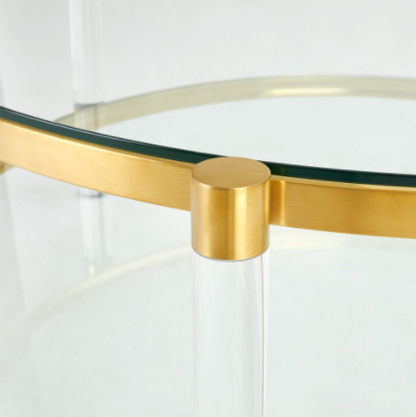 Marlin Brushed Gold Acrylic Coffee Table