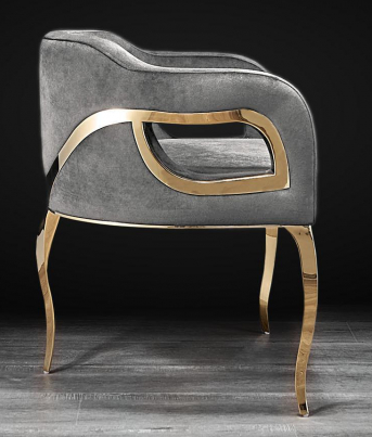 Candice Titanium Gold Dining Chair Set of 2