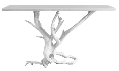 Big Sur Marble Top Console Table Matte White