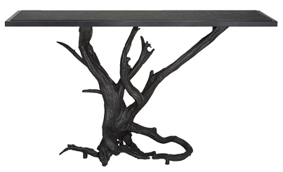 Big Sur Granite Top Console Table Bronze / Black