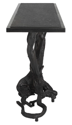 Big Sur Granite Top Console Table Bronze / Black