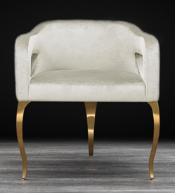 Candice Brushed Gold Dining Chair Set of 2