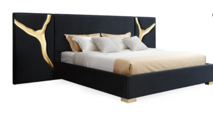 Leather & Gold Bed