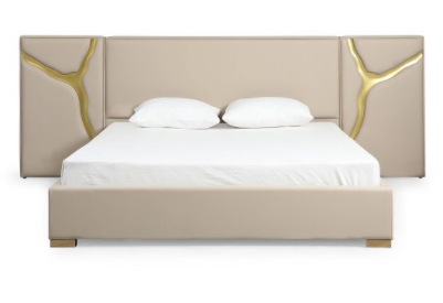 Leather & Gold Bed