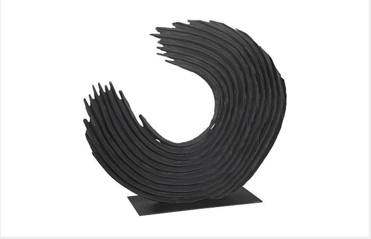 Swoop Tabletop Sculpture, Black Wood, Large