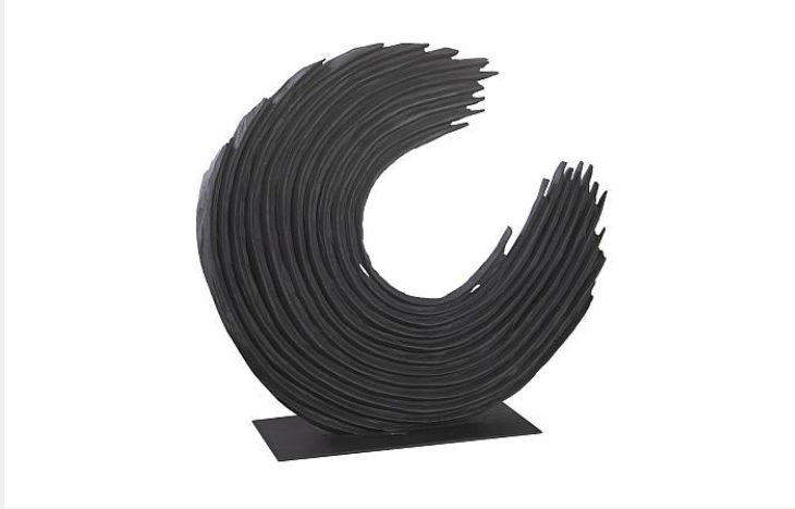 Swoop Tabletop Sculpture, Black Wood, Large