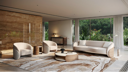 Caracole Fleur Wood Back Sofa