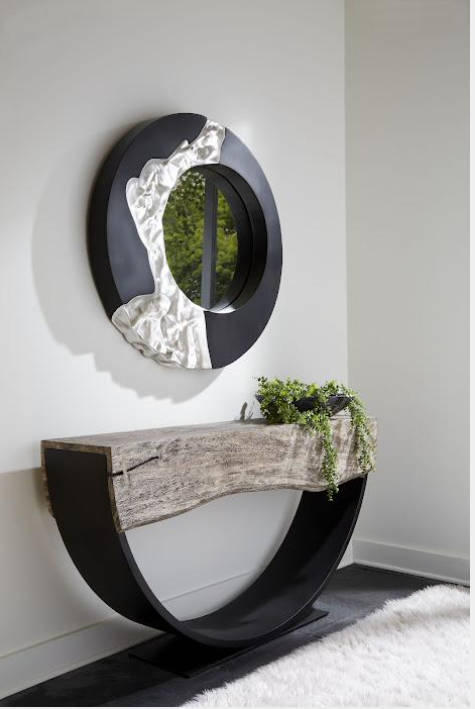 Arc Console Table, Gray Stone, Double Sided