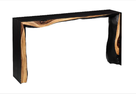 Framed Waterfall Console Table, Natural, Iron