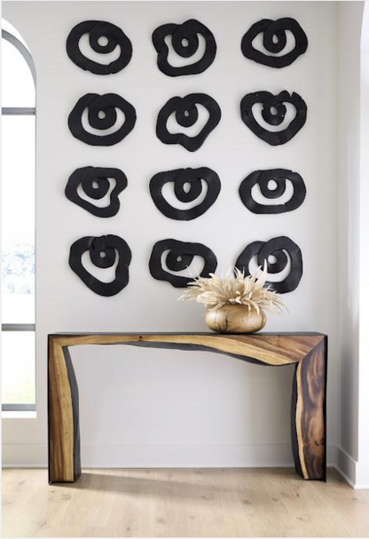 Framed Waterfall Console Table, Natural, Iron