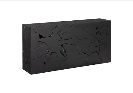 Teak Slice Console, Black