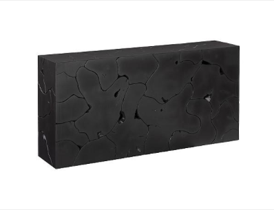 Teak Slice Console, Black