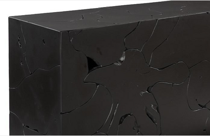 Teak Slice Console, Black