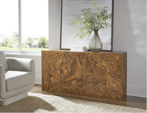 Teak Slice Console, Natural