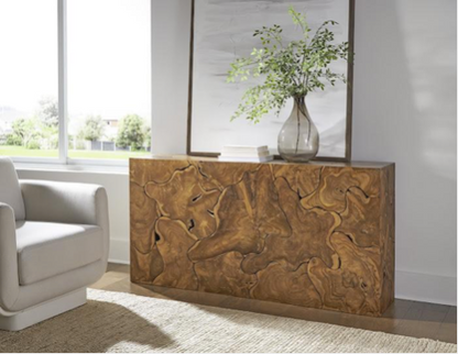 Teak Slice Console, Natural
