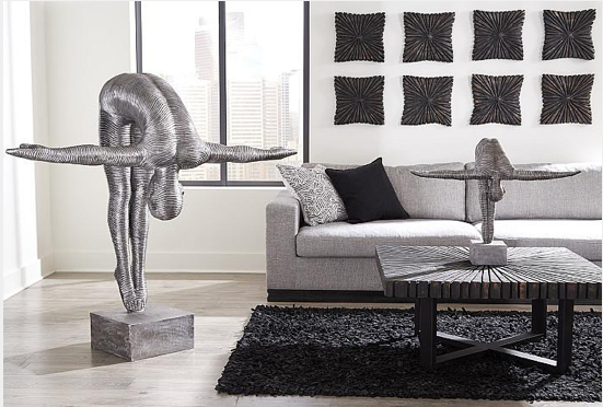 Diving Sculpture, Aluminum, Large