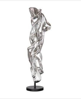 Cast Dancing Sculpture, Coupé, Silver Leaf