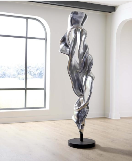 Cast Dancing Sculpture, Coupé, Silver Leaf
