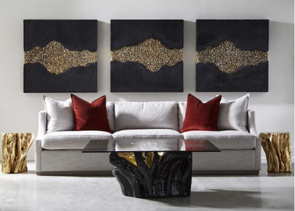 Noir Cast Root Coffee Table, Black, Gold Leaf