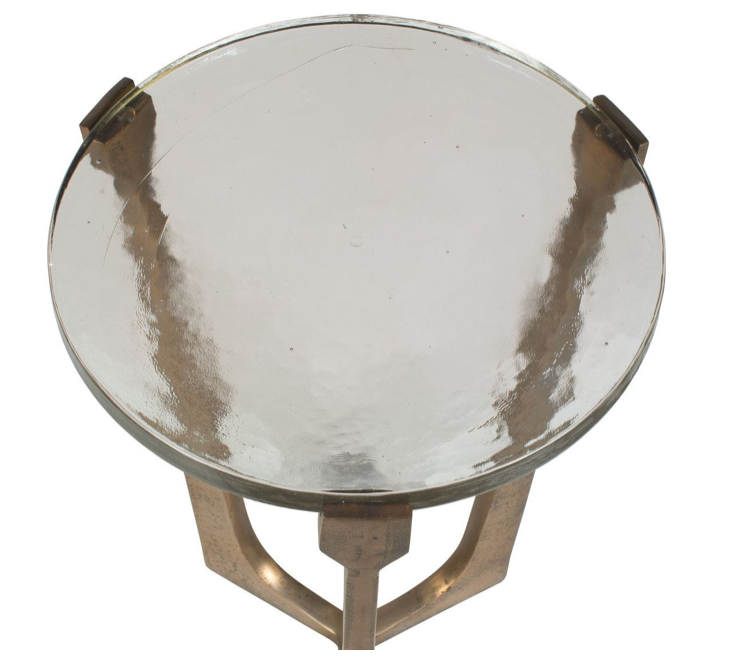 Brass & Glass Outdoor/Indoor Accent Table