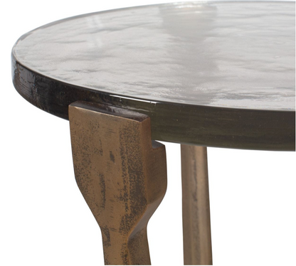 Brass & Glass Outdoor/Indoor Accent Table