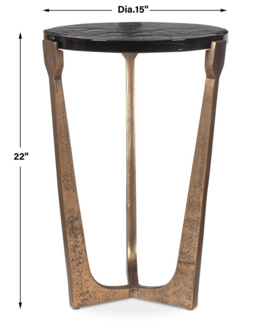 Brass & Glass Outdoor/Indoor Accent Table