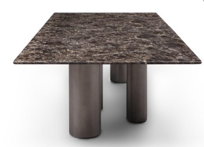 High Gloss Brown Dark Emperador Marble Dining Table