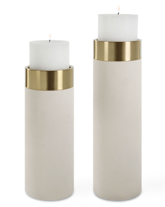 Wessex Candleholders, White, S/2