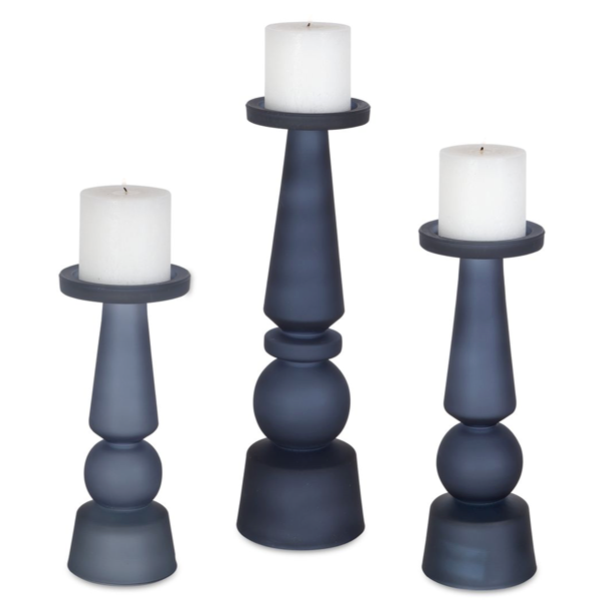 Cassiopeia Candleholders, Midnight Blue, S/3