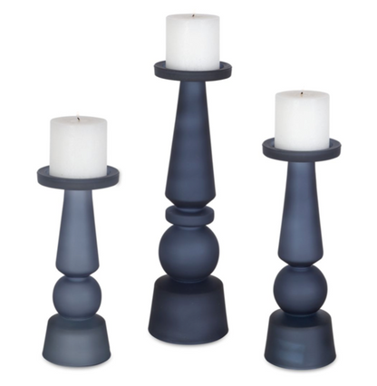Cassiopeia Candleholders, Midnight Blue, S/3