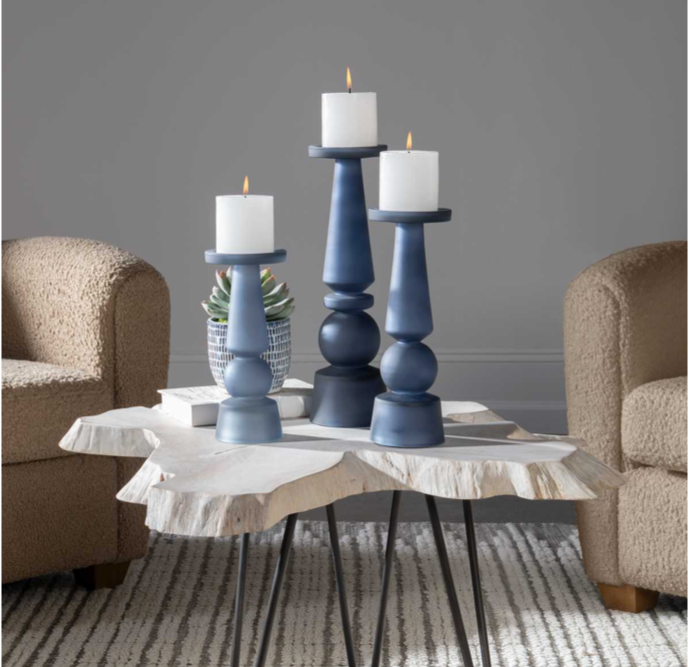 Cassiopeia Candleholders, Midnight Blue, S/3