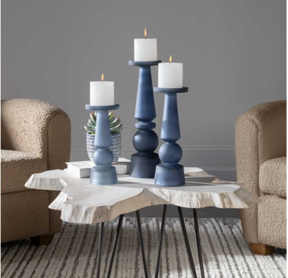 Cassiopeia Candleholders, Midnight Blue, S/3