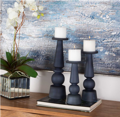 Cassiopeia Candleholders, Midnight Blue, S/3