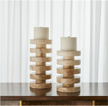 Emora Pillar Candleholders, S/2