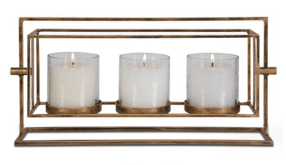 Wenman Triple Candleholder, Gold