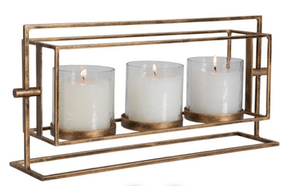 Wenman Triple Candleholder, Gold