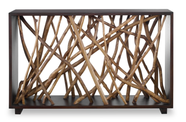 Teak Maze Console Table